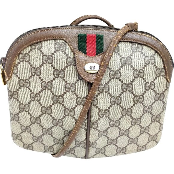 862252BV (L3) Gucci Crossbody Bag Sherry Line Brown PVC - Picture 1 of 9